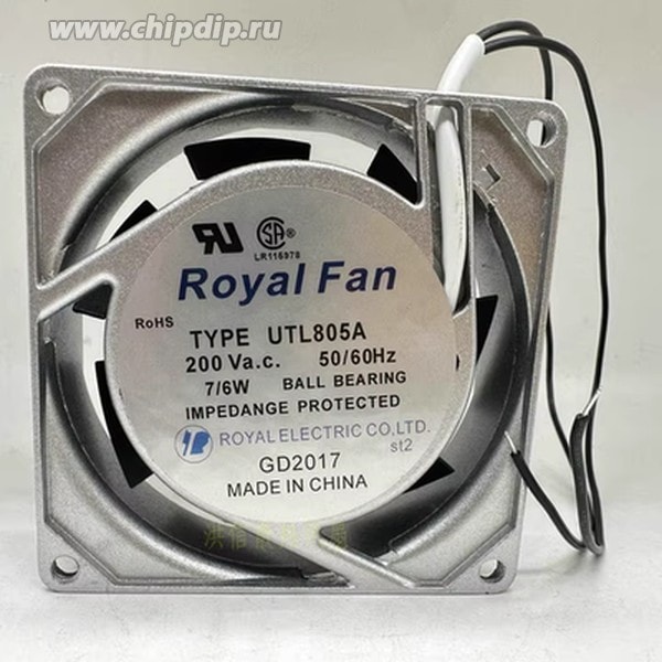 doc065788516 8017209828 Вентилятор Royal Fan TYPE UTL805A AC 200V 7/6W 80x25 2pin Hirschmann — изображение 1