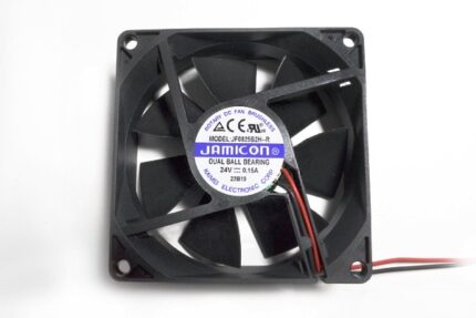 8009976934 Вентилятор 80x80x25, напряжение 24В, ток 0.15А, выводы 2L, подшипник качения, JF0825B2H-R Hirschmann