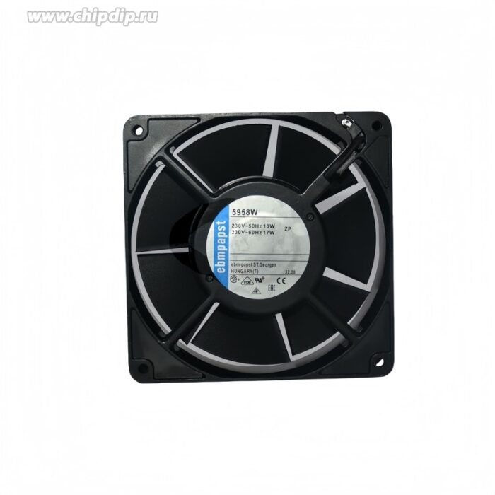 8013684421 Вентилятор Ebmpapst 5958W 230V 50/60Hz 18/17W 127X38 Клемма Hirschmann — изображение 2
