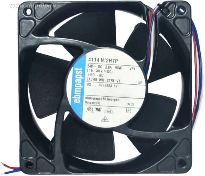 8017105745 Вентилятор Ebmpapst 4114N/2H7P 24v 90W 120x38 2pin Hirschmann — изображение 9