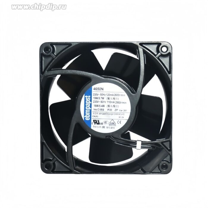 8026554617 AC axial fan, 230 V, 119 x 119 x 38 mm, 160 m³/h, 46 dB, sintec slide bearing, ebm-papst 4650 N Hirschmann — изображение 5