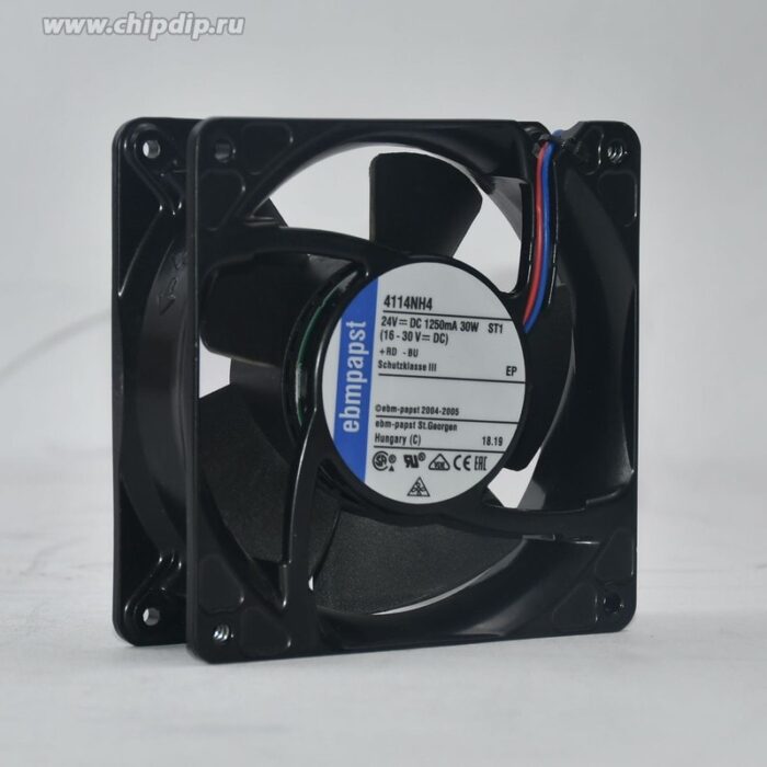 8008975021 Вентилятор Ebmpapst 4114NH4 24V 1250mA 30W ST1 16-30V 2pin 120x38 Hirschmann — изображение 3