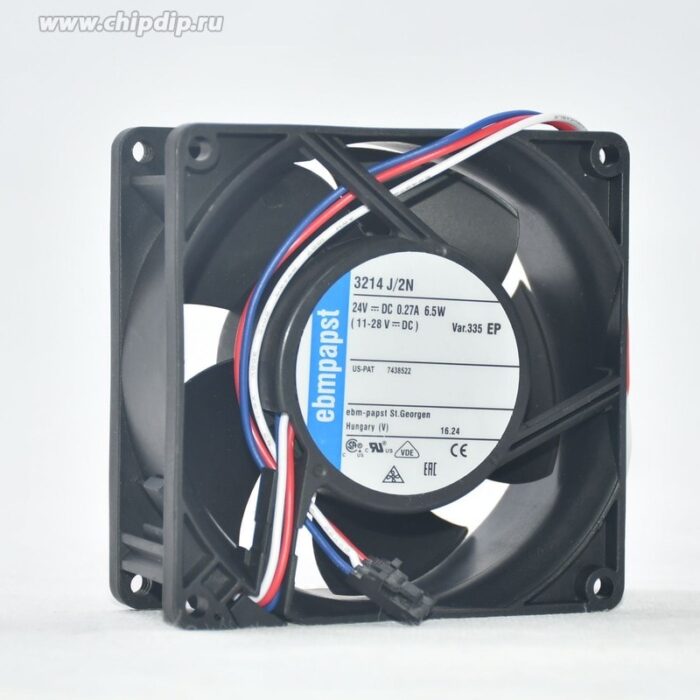 8035599182 Вентилятор 3214J/2N 0.27A 6.5W 92x38 24v 3pin Hirschmann — изображение 2