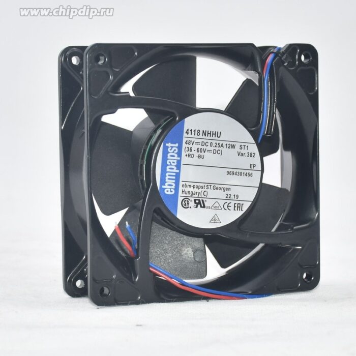 8049677916 Вентилятор Ebmpapst 4118NHHU 48V 0.25A 12W 120x38 2pin Hirschmann — изображение 2