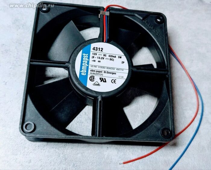 8035597777 Вентилятор Ebmpapst 4312 12V 120x32 2pin 0.41A () Hirschmann — изображение 6