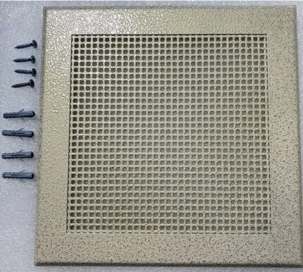 8050044830 Решетка вентиляционная 300х300 мм, металлическая на саморезах, квадрат, антик белый VRQ00304S Hirschmann