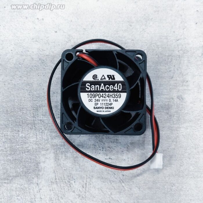 8005994384 109P0424H359, Fan Tubeaxial 24VDC Square - 40mm L x 40mm H Ball 2 Position Rectangular Connector Hirschmann — изображение 2