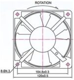 8017510123 Вентилятор CABEUS XD12038A2 (FD1238A2) 220В 120x120x38mm Hirschmann — изображение 5