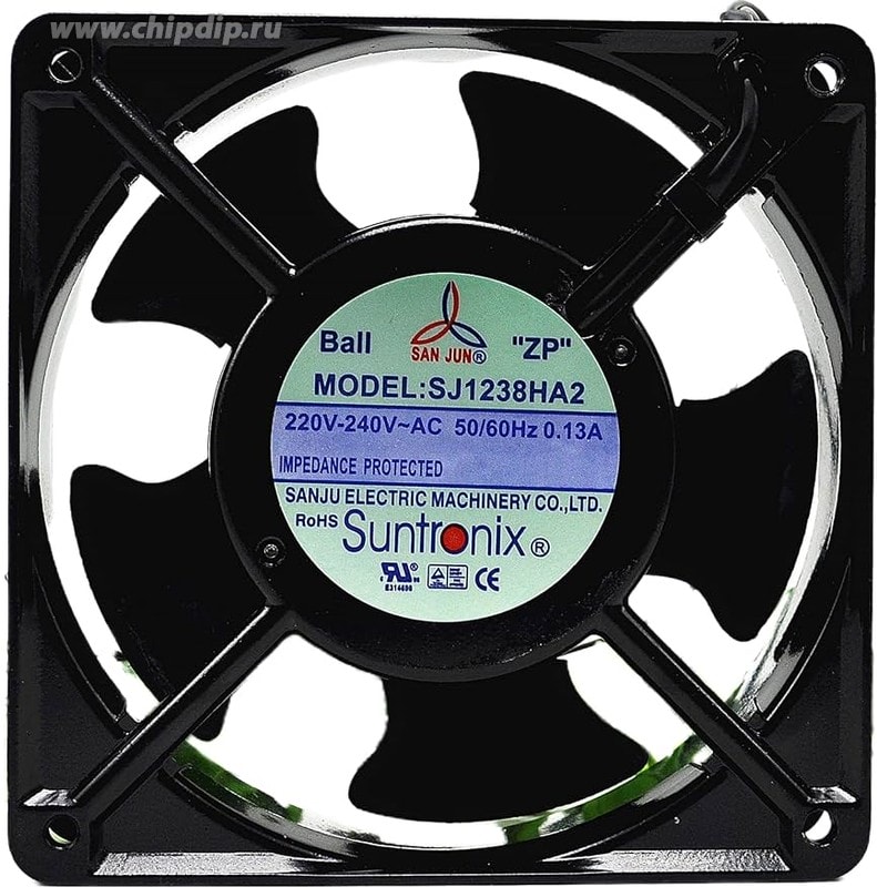 doc066957191 8008366641 Вентилятор SANTRONIX SAN JUN SJ1238HA2 220v 0.13A 2pin 120x120x38мм Hirschmann — изображение 1