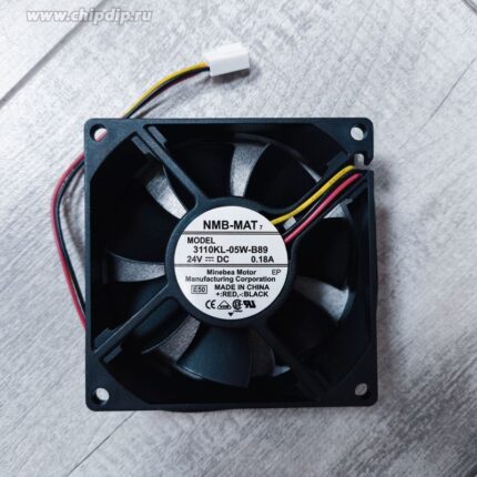 8015635652 Вентилятор NMB 3110KL-05W-B89 DC 24V 4.32W 0.18A 80x25 3pin Hirschmann