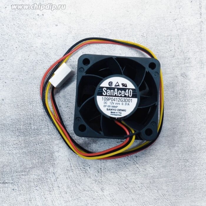 8013282539 Вентилятор Sanyo Denki San Ace 40 109P0412G3D01 12V DC 0.31A 40x28 3pin Hirschmann — изображение 3