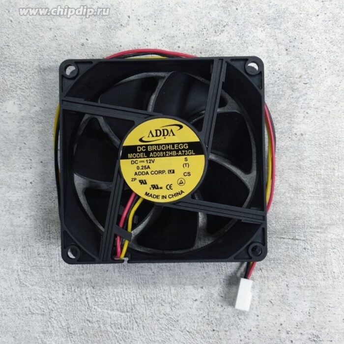 8017510055 Вентилятор ADDA AD0812HB-A73GL 12V DC 0.25A 80X25 3pin () Hirschmann — изображение 2
