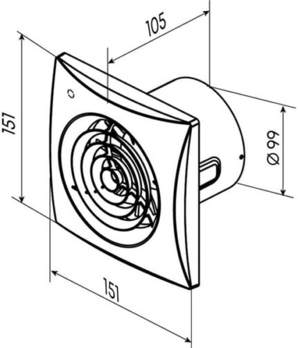 8037997288 Вентилятор 125 вега энергосберегающий, 17 вт, 31 дб, 185 м3/ч, шнурковый выключатель 10239001 Hirschmann