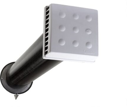 8037997424 Приточный клапан Kiv Quadro Super-125 600 мм (арт.) с теплошумоизоляцией и наружным металлическим стеновым выходом 135506 Hirschmann