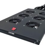 8055924189 Модуль вентиляторный ONTEK потолочный для шкафов серии TC глубиной 1000мм на 6 элементов потолочный без термостата, черный RAL 9005 Hirschmann