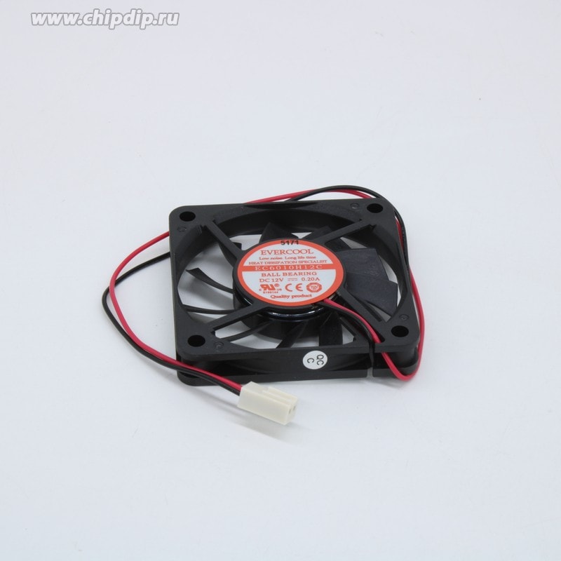 doc070419777 8048671910 EC6010H12C, (60*60*10 12V), Вентилятор 12В, 60х60х10мм, 1 подш. качения/1 подш. скольжения, 4400 об/мин Hirschmann — изображение 1