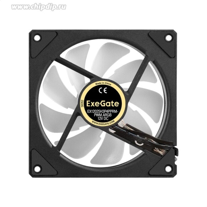 8052333554 EX299561RUS, Вентилятор с подсветкой ExeGate EX12025H3P4PPRM-PWM.ARGB (120x120x25, ARGB, Hydraulic bearing (гидродинамический), 4pin + 3pin, Hirschmann — изображение 4
