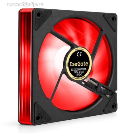 8052333555 EX299562RUS, Вентилятор с подсветкой ExeGate EX12025H6PPRM-PWM.ARGB (120x120x25 мм, ARGB, Hydraulic bearing (гидродинамический), 6pin, 1200R Hirschmann