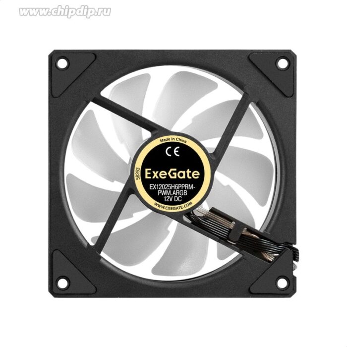 8052333555 EX299562RUS, Вентилятор с подсветкой ExeGate EX12025H6PPRM-PWM.ARGB (120x120x25 мм, ARGB, Hydraulic bearing (гидродинамический), 6pin, 1200R Hirschmann — изображение 4
