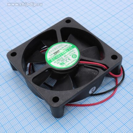 8057749801 EC6015H12S, (60*60*15 12V), Вентилятор 12В, 60х60х15мм, подш. скольжения, 4500 об/мин Hirschmann