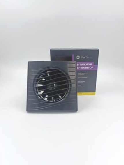 8038854321 Вентилятор осевой, вытяжной с таймером, МАЛОШУМНЫЙ, В100СТ STILL (130 м3), ВОЛНА, черный В100СТ STILL black Hirschmann