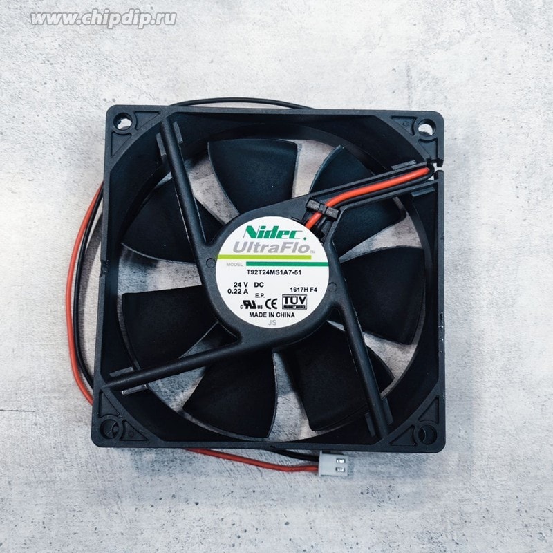 doc072117441 8035597858 Вентилятор Nidec UltraFlo T92T24MS1A7-51 24V DC 0.22A 92X25 2pin () Hirschmann — изображение 1