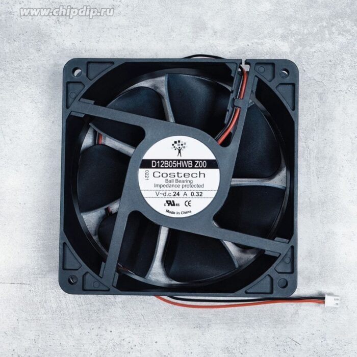8010349532 Вентилятор Costech D12B05HWB-Z00 24V 7.68W 0.32A 120X38 2pin Hirschmann — изображение 2